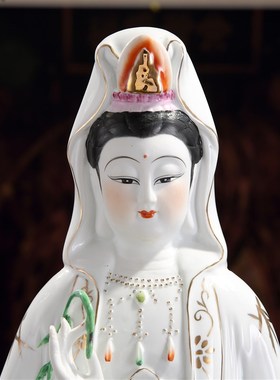 陶瓷南海观音菩萨站观音观世音菩萨佛像雕塑陶瓷摆件