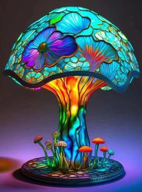 直销新款跨境新品亚马逊独立站家庭装饰蘑菇台灯摆件欧式乡村风格