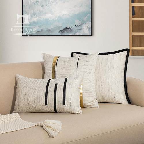 直销新款高档现代轻奢样板房家具厂沙发靠垫拼接工艺抱枕床头靠枕 - 图0