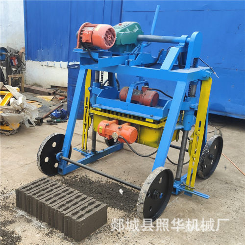 满地爬水泥砌块砖机 QMY4-45 电动移动式混凝土空心砖制砖机 - 图0