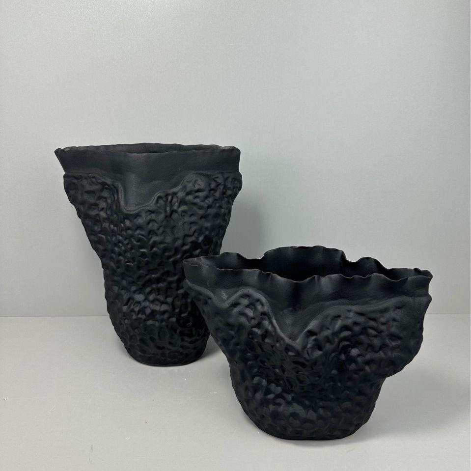 创品花绽放陶瓷意瓶花开半无品牌/朵陶瓷瓶砂粒白砂粒黑家居装摆 - 图2