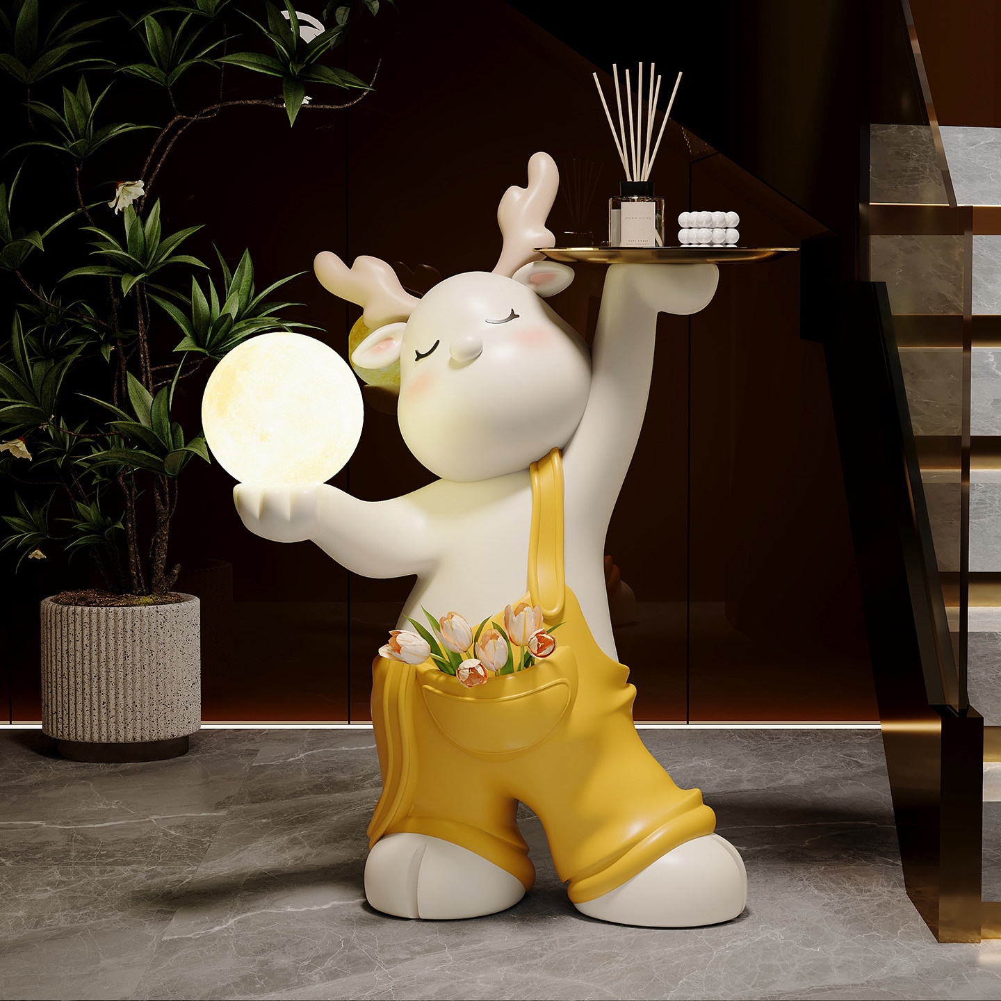 鹿落地灯客厅大型高端沙发旁电视柜装饰品新婚礼物搬家乔迁新居,淘宝优惠券,粉丝福利购,淘宝优惠卷