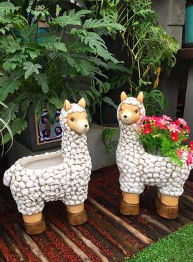 花花园花大盆庭院羊驼摆201919设植物盆栽创意可爱盆多肉物码植田