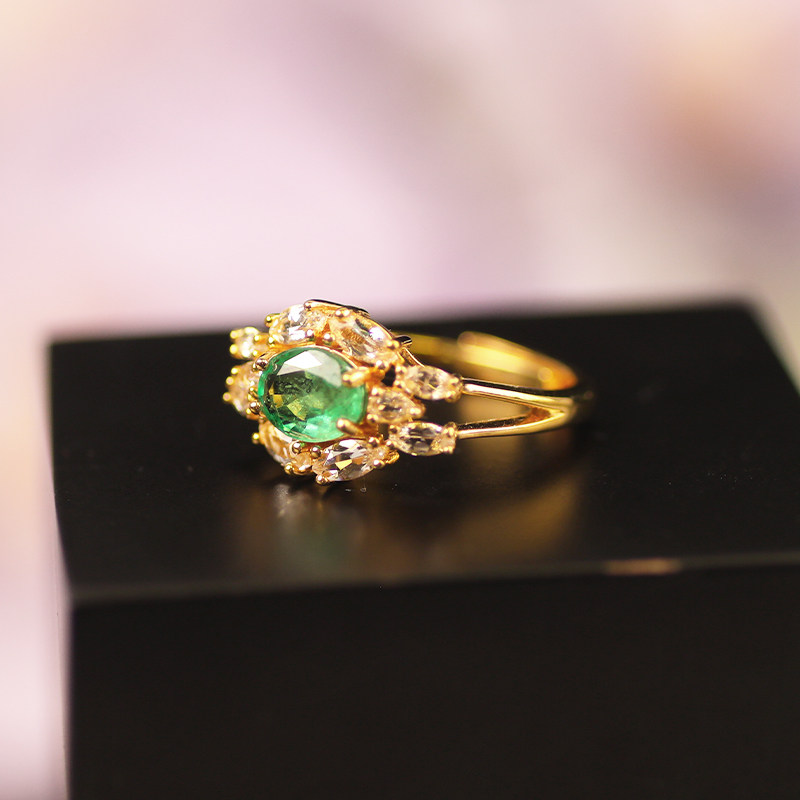 QUEENA.Z 2026 New Designer Series Women’s Emerald Ring-Gold HH720818003-1