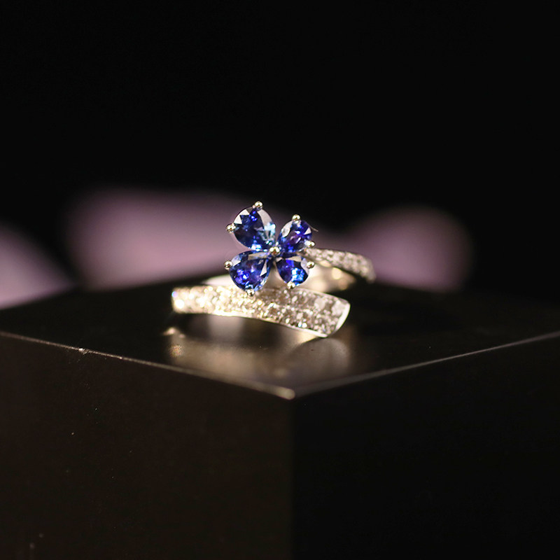 QUEENA.Z 2026 New Designer Series Women's 18k Sapphire Ring HK840312043