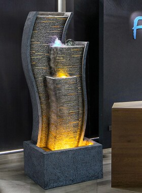 水幕墙流水屏风现代简约落地摆件客厅玄关办公室雾化加湿招财装饰