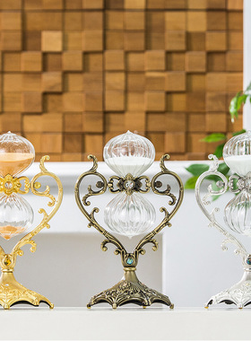 欧式摆件旋转计时沙漏装饰品家居客厅玄关电视高档奢华摆设工艺品