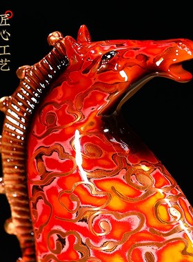 全铜唐马摆件办公室装饰高档马到成功大漆工艺品乔迁开业礼物招财