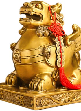 铜貔貅摆件一对公母客厅店铺家居办公室桌装饰皮丘貔恘酒柜工艺品