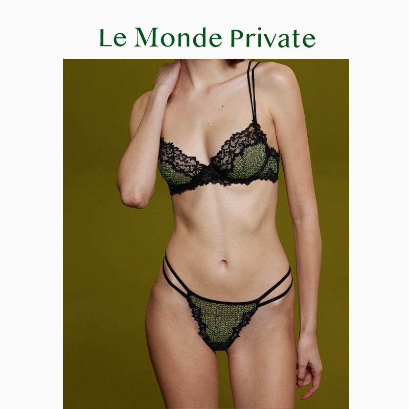 LeMondePrivate「限定Exclusivity系列」格纹刺绣绑带性感丁字裤,淘宝优惠券,粉丝福利购,淘宝优惠卷