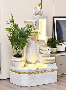 欧式简约流意水件摆创家居观客厅ZXG落地鱼池景庭院户外阳台