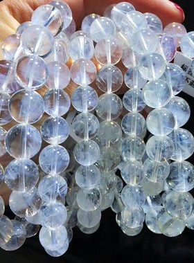 天然蓝针手链  天使羽毛水晶  一物一图