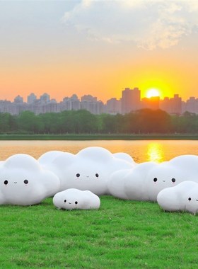 园林景观仿真云朵座椅装饰户外景区双人秋千坐凳公园云朵凉亭摆件