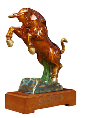 牛气冲天铜生肖牛摆件家居装饰品公司年会礼品店铺办公室招财摆设