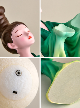 只此青绿文创古风仕女摆件新中式家居客厅电视柜装饰品乔迁礼物