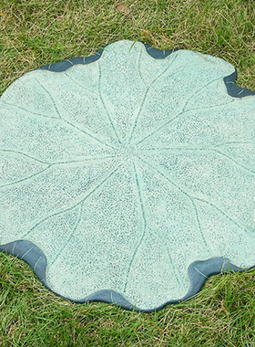 田园仿石草坪庭院入户花园荷叶脚踏石别墅浴室装饰防滑踏脚石摆件