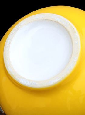 景德镇陶瓷花瓶创意房间纯黄色颜色釉装饰品客厅摆件办公室工艺品