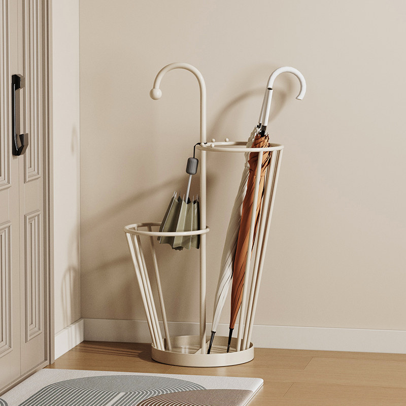 雨伞收纳架家用入户门口大容量挂伞架子奶油风铁艺网红墙角放伞桶,淘宝优惠券,粉丝福利购,淘宝优惠卷