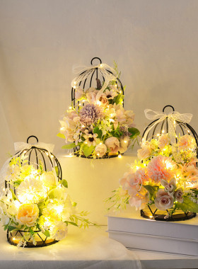 热销铁艺鸟笼微景观摆件幼儿园森系户外装饰园区景观别墅庭院花园