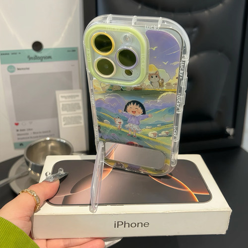 小丸子摊手镜子支架适用苹果16Promax手机壳iPhone15Pro小米14华为mate60p50k70荣耀200OPPOReno12note13s19 - 图2