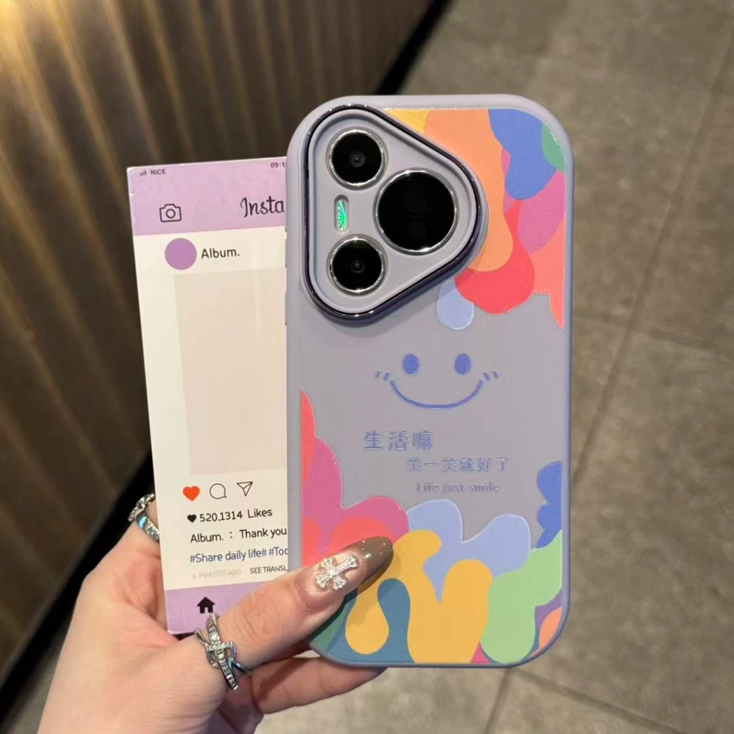 涂鸦微笑生活笑脸新款适用苹果17Pro手机壳iPhone16max12小米15华为mate80pura70k60nova14荣耀400x200note13-图3