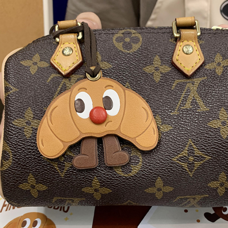 fingerstudio牛角包吐司面包公仔皮质挂饰