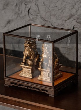 新中式样板间书房茶室展示柜软装组合摆件设计师酒店陈列室装饰品