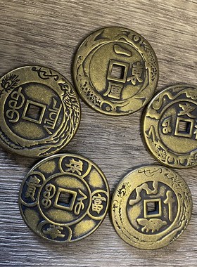 纯铜五帝钱加厚3.2厘米压门槛铜钱串仿古挂件金属收藏工艺品钱币