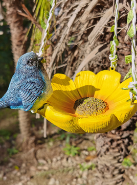 户外花园装饰挂件庭院子民宿摆件阳台布置楼顶小鸟荷花放钥匙吊件
