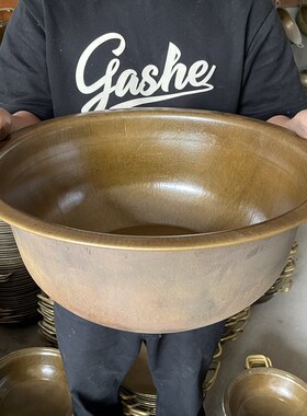 大号黄铜纯手工加厚铜盆火锅盆水盆洗脸盆火盆家用盆