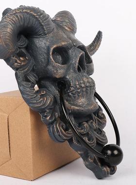 直销新款跨境独立站爆款树脂朋克撒旦骷颅羊头墙壁挂件工艺品直销