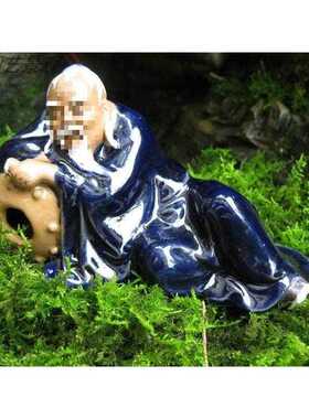 直销新款吸水石摆件家居装饰庭院假山盆景水族鱼缸流水陶瓷李白卧