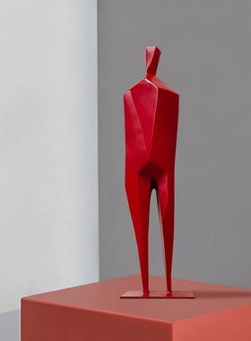 简约现代抽象人物雕塑落地摆件样板房间售楼处酒店展厅艺术装饰品