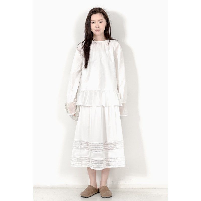 KNgs 春季日系小清新纯色套头白色荷叶边拼接长袖娃娃衫衬衫女,淘宝优惠券,粉丝福利购,淘宝优惠卷