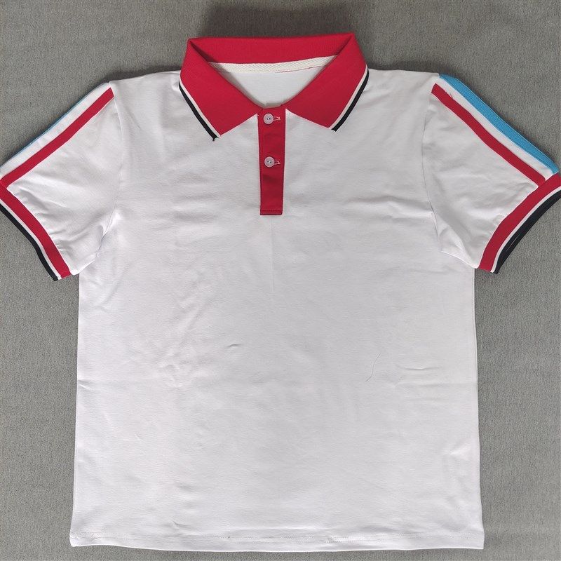 定做夏季大白色拼接红色纯棉短袖T恤POLO衫 支持来图定做,淘宝优惠券,粉丝福利购,淘宝优惠卷