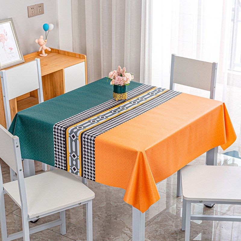 北欧 轻奢桌布防水防油防烫PVC餐桌垫正方形布艺长茶几台布高级感,淘宝优惠券,粉丝福利购,淘宝优惠卷