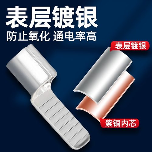 冷压接线端子C45紫铜插片空开并线插针线鼻子 断路器压线耳铜鼻子 - 图1