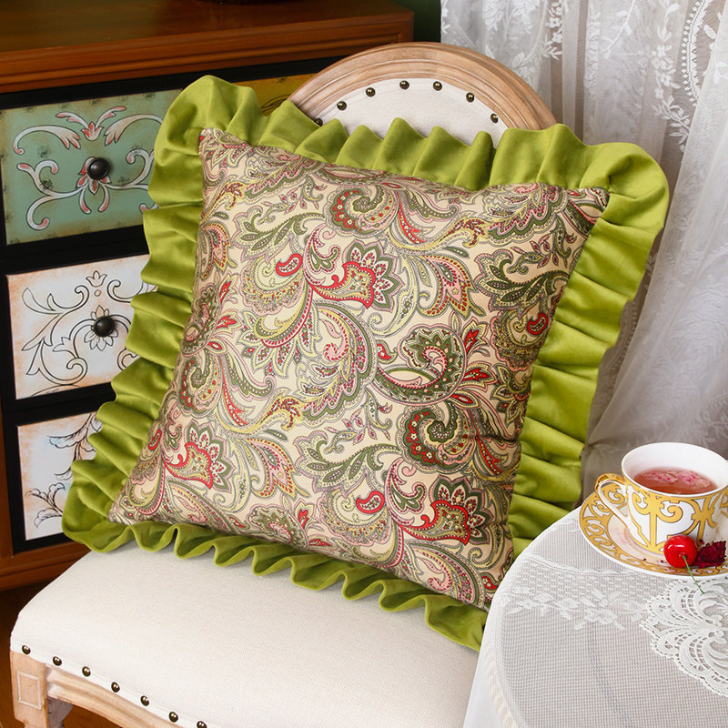 氛围感抱枕靠垫家居沙发腰靠造型枕美式手绘复古风靠背枕圆枕含芯,淘宝优惠券,粉丝福利购,淘宝优惠卷