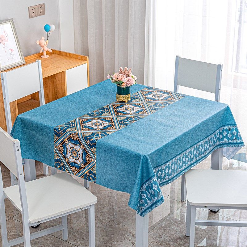 北欧 轻奢桌布防水防油防烫PVC餐桌垫正方形布艺长茶几台布高级感,淘宝优惠券,粉丝福利购,淘宝优惠卷
