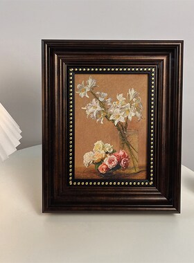 轻奢复古摆件法美式中古相框油画装饰画玄关卧室客厅背景墙挂画