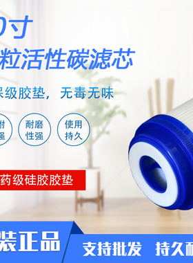 10寸颗粒UDF活性炭家用净水器厨房滤芯通用前置净化水纯水机配件
