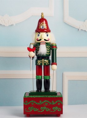 胡桃夹子士兵木偶音乐盒复古怀旧木质八音盒创意生日圣诞节小礼品