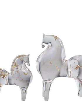 美现代新中式葫芦摆客玄关电视柜家居132透豹明树厅脂雕塑件人物