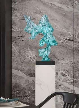 太现湖石透明摆件样板BJ间意代抽象酒店创展厅玄关艺术树脂假山雕