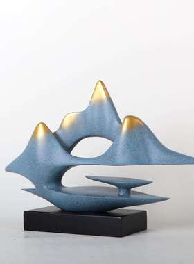 新中式创意云摆件厅电视柜售楼装山处玄MC-TY-55关博客古架桌面假