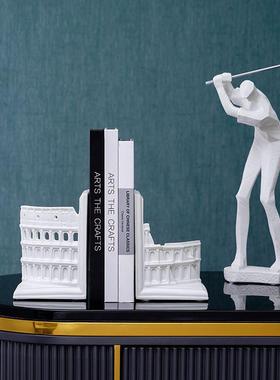 现代简约轻奢饰电视柜厅摆件书立建筑款客书房装摆设建品筑模型雕