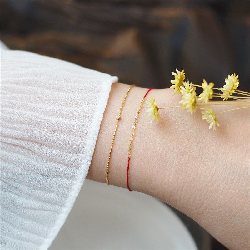 手工编织本命年红绳手链18K金双层链条百搭抽拉手绳男女情侣礼物,淘宝优惠券,粉丝福利购,淘宝优惠卷