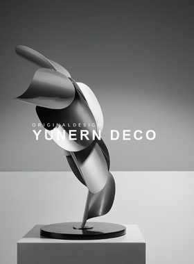 样板间售楼处抽象金属艺术几何摆件D办公室家居客厅玄关工艺品摆