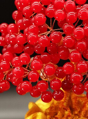 玉髓摇钱树水晶招财树结婚典礼生日乔迁新居客厅装修装饰品摆件