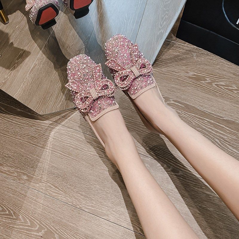 网红单鞋女夏季平底晚晚风温u柔鞋一脚蹬软底豆豆鞋大码女鞋41一4,淘宝优惠券,粉丝福利购,淘宝优惠卷